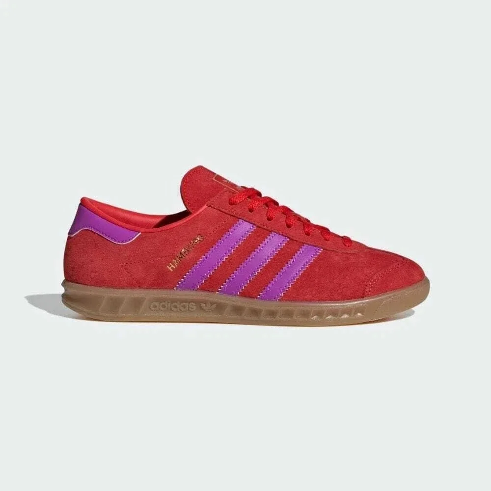 adidas Originals Hamburg Womens Size 10.5 Red Purple Burst‎ Gum Shoes IH5461 NEW